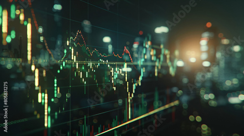 Business economic data graph chart bar growth success 3D illustration background © lin