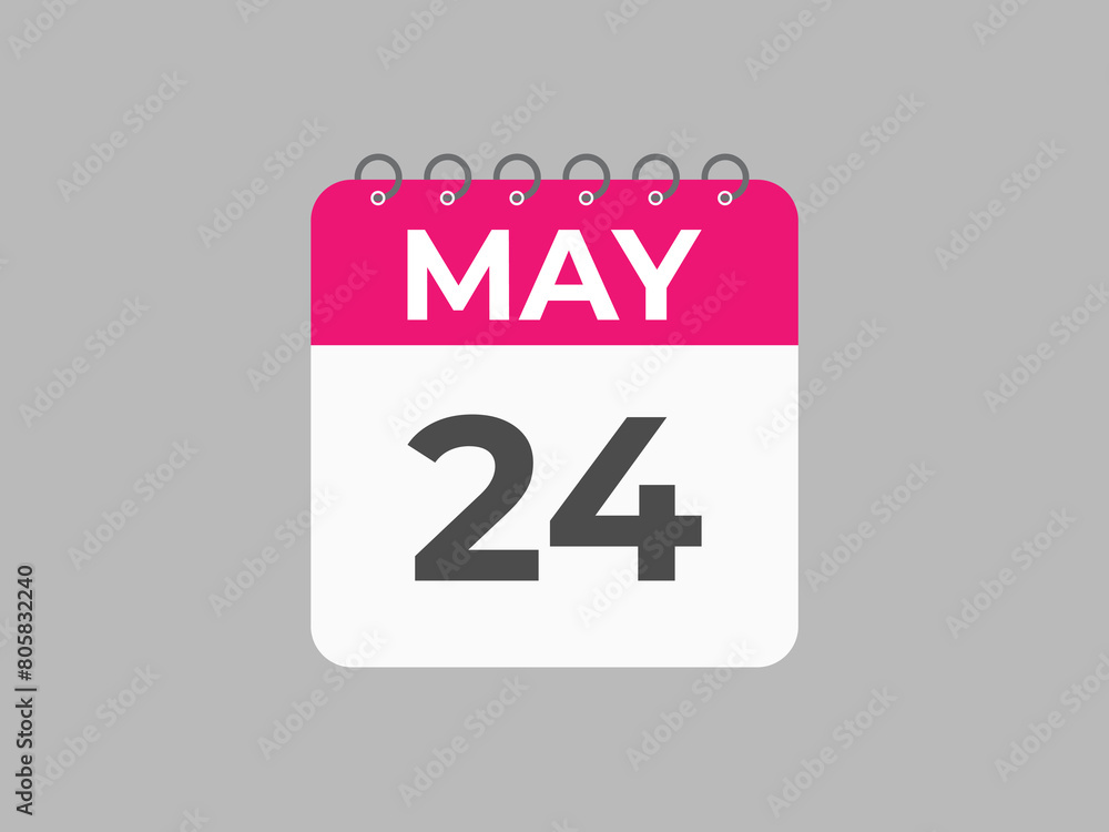 May 24 calendar reminder. 24 May daily calendar icon template. Calendar 24 May icon Design template. Vector illustration
May 24 calendar reminder. 24 May daily calendar icon template. Calendar 24 May icon Design template. Vector illustration