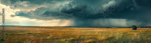 The distant thunder rolls, a herald of the impending storm. photo