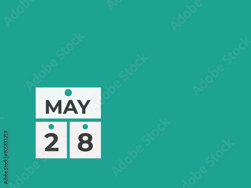 May 28 calendar reminder. 28 May daily calendar icon template. Calendar 28 May icon Design template. Vector illustration 