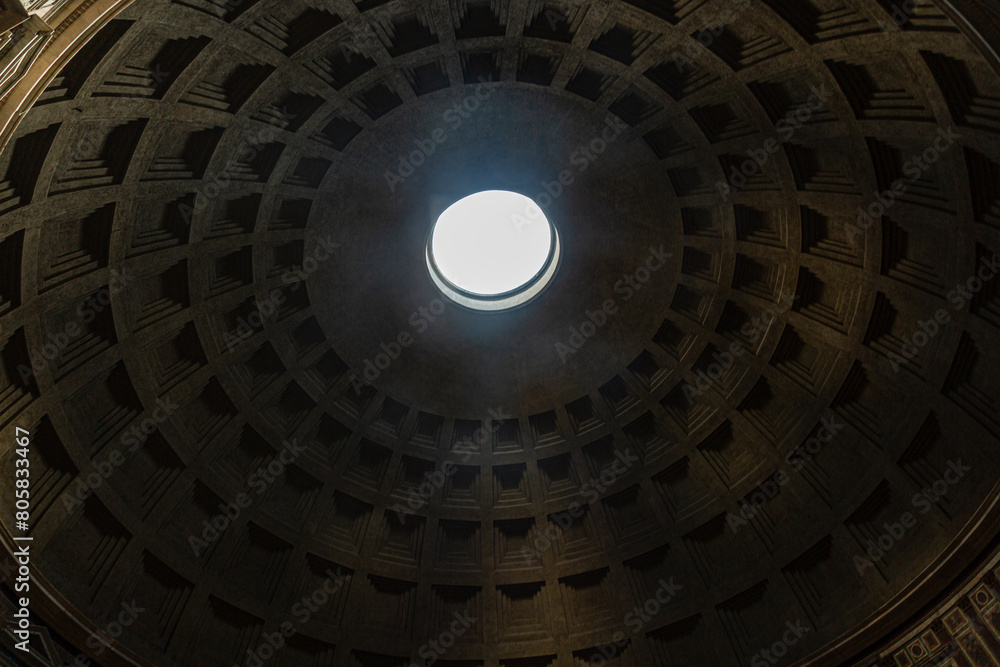 The dome of Pantheon, the oldest well preserved temple in Rome