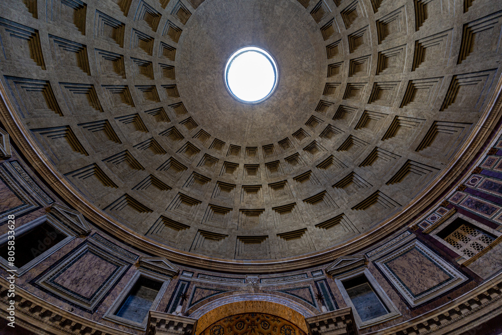 The dome of Pantheon, the oldest well preserved temple in Rome