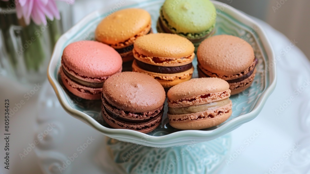 A macarons or French macarons is a sweet Dessert. Generative Ai