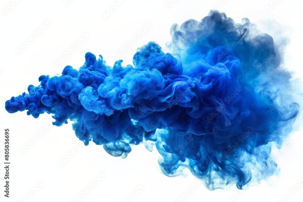 Fototapeta premium large Blue smoke rising from fire burning
