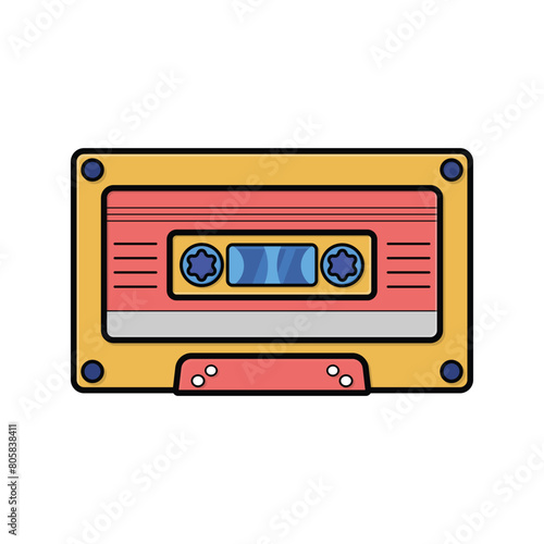 cassette tape isolated icon. Retro style design element in technology theme and concept