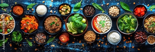 Gastronomic Harmony: Array of Bowls With Varied Delicacies
