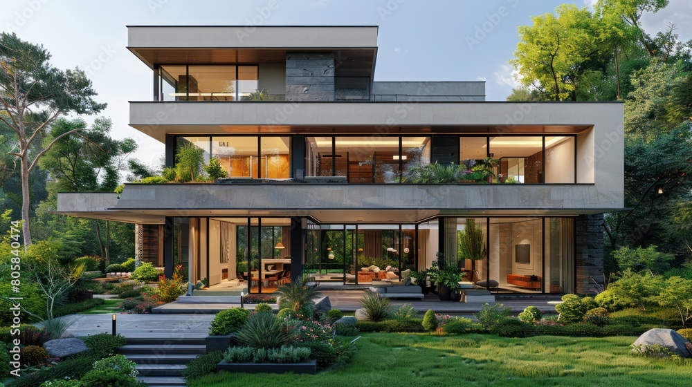 Elegant Modern Mansion With Abundant Windows Elegant Modern Mansion With Abundant Windows
