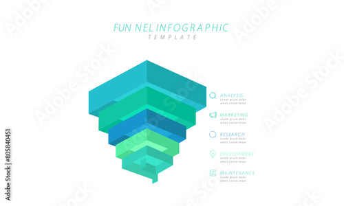 Sales Funnel Infographic with steps stages business vector