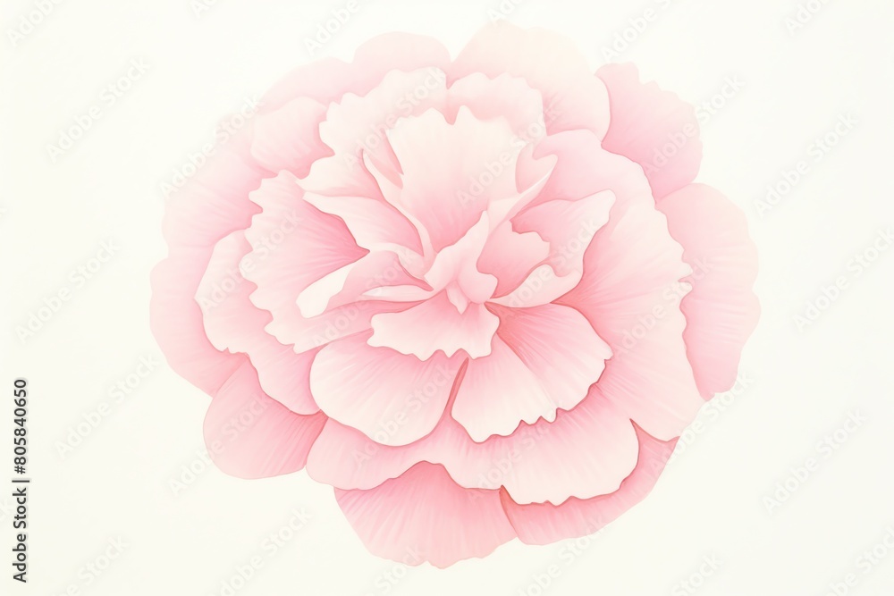 January, watercolor carnation January, watercolor carnation