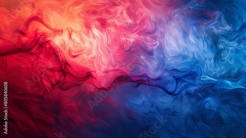 A dynamic gradient moving from rich cobalt blue to scarlet red, reflecting the intense energy of flames and waves