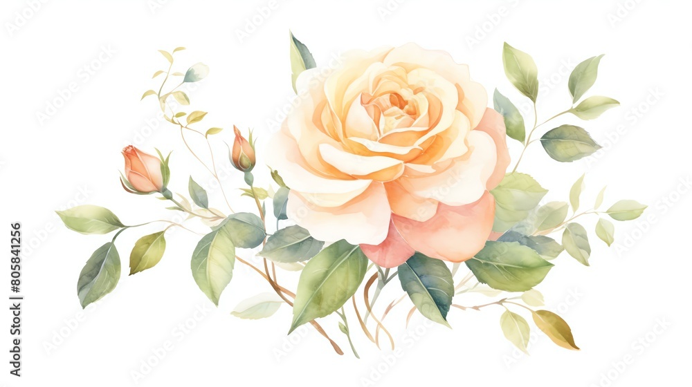 vintage rose, watercolor elegance