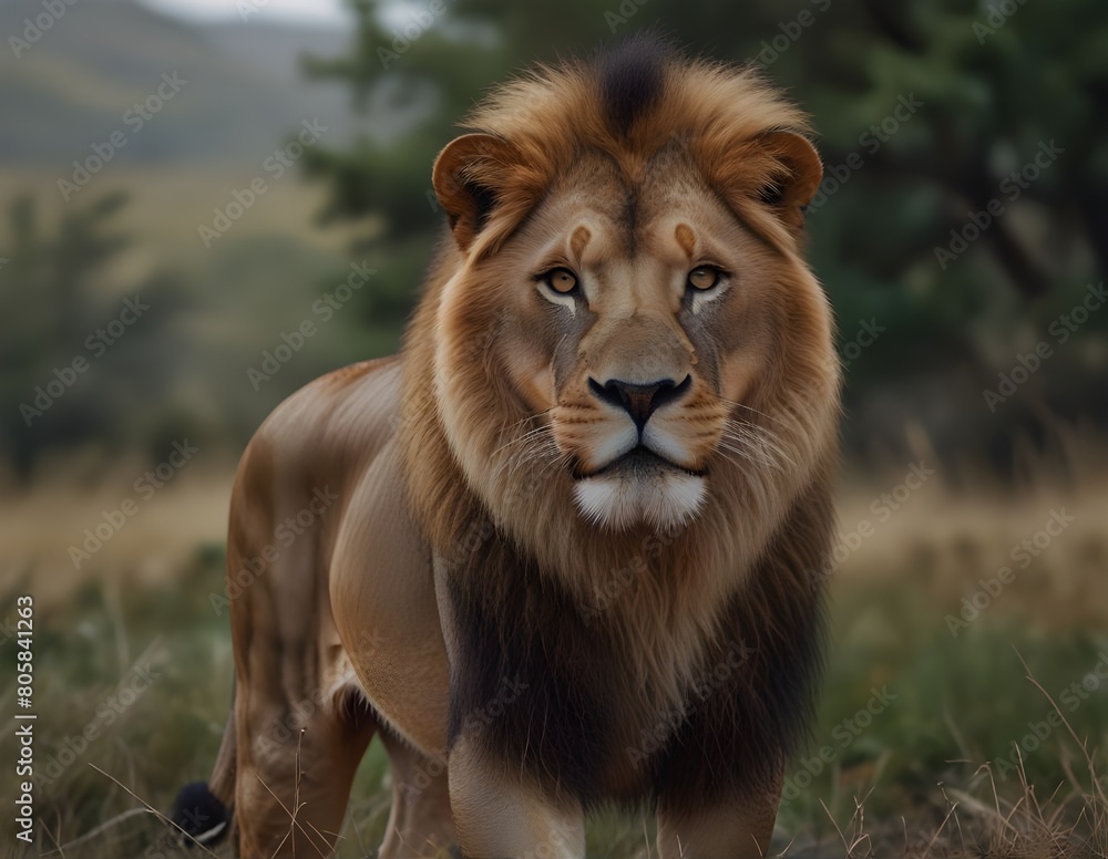 lion in the wild.