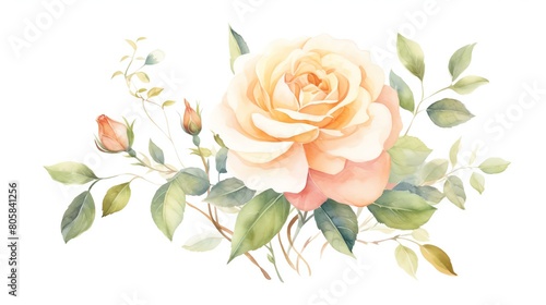 vintage rose  watercolor elegance