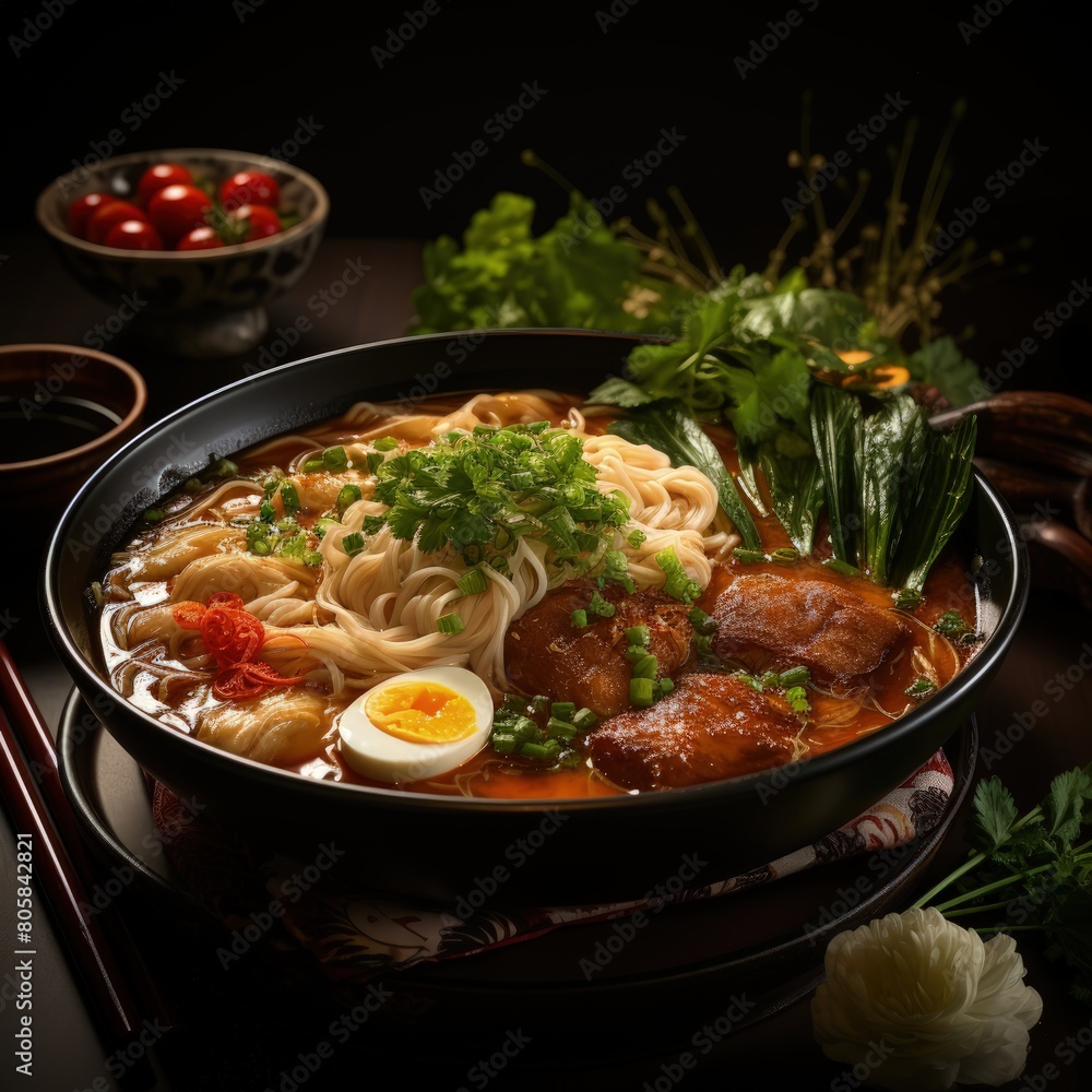a bowl of chinese food with a variety of food on it a bowl of chinese food with a variety of food on it