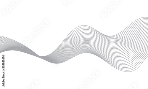 Curved wave lines pattern on white background. Wave striped lines pattern for backdrop, wallpaper template. Simple curved lines with stripes texture. Striped background. vector. 