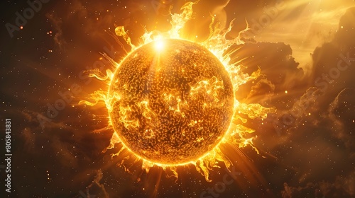 Spectacular Celestial Sphere Radiating Captivating Cosmic Energy and Solar Brilliance