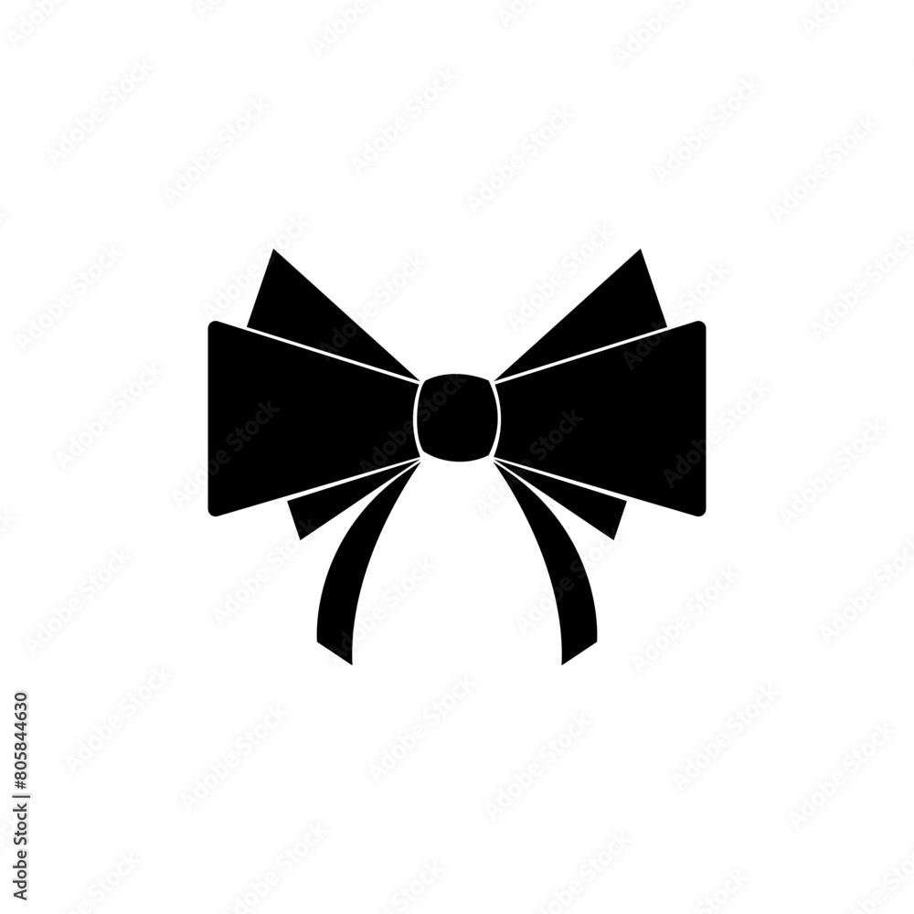 Bow ribbon gift icon on white background. Bow ribbon gift icon on white background.