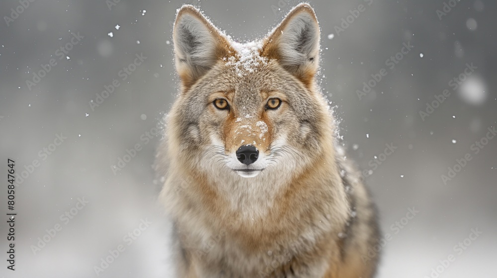 Coyote Standing in Snowy Winter Landscape Coyote Standing in Snowy Winter Landscape