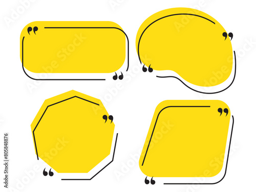 Quote box frame collection. Quotes frames. Quote remark. Set of various colorful isolated quote frames. Speech bubbles with quotation marks. Vector illustration