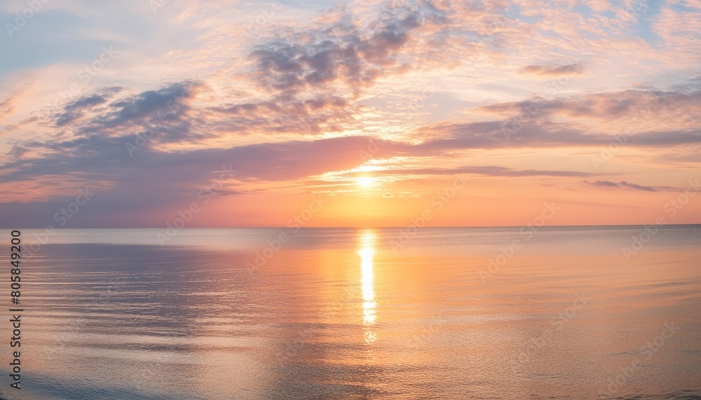 Serene sunset over calm ocean waters