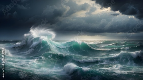 Stormy weather with ocean waves