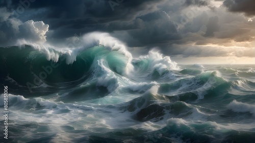 Stormy weather with ocean waves