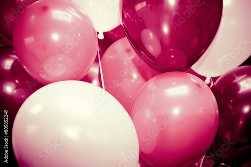 Festive Birthday Balloons on a Solid Color Backdrop - Celebrations, Party Supplies, Event Planning