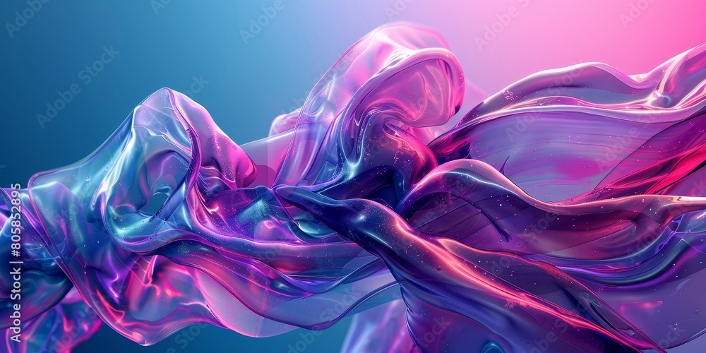 Obraz premium A purple and blue wave of fabric with a purple and blue background