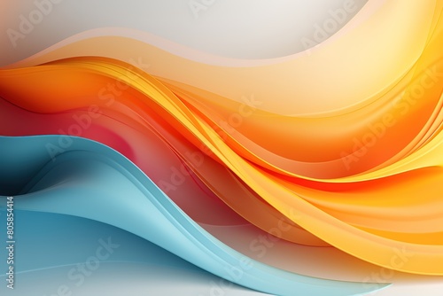 A colorful wave with a red stripe on the left and a yellow stripe on the right