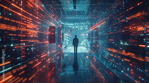 Wallpaper Mural binary code tunnel digitak background Torontodigital.ca