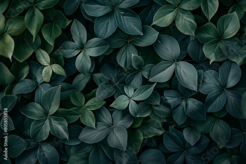 Dense Green Foliage Pattern Background
