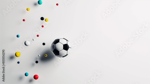 Creative Concept of Soccer Ball Exploding with Colorful Paint Splashes