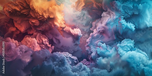 A colorful sky with clouds of different colors photo