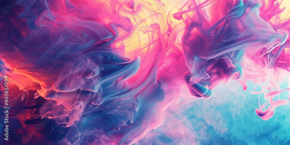 Fototapeta premium A colorful, abstract painting of smoke