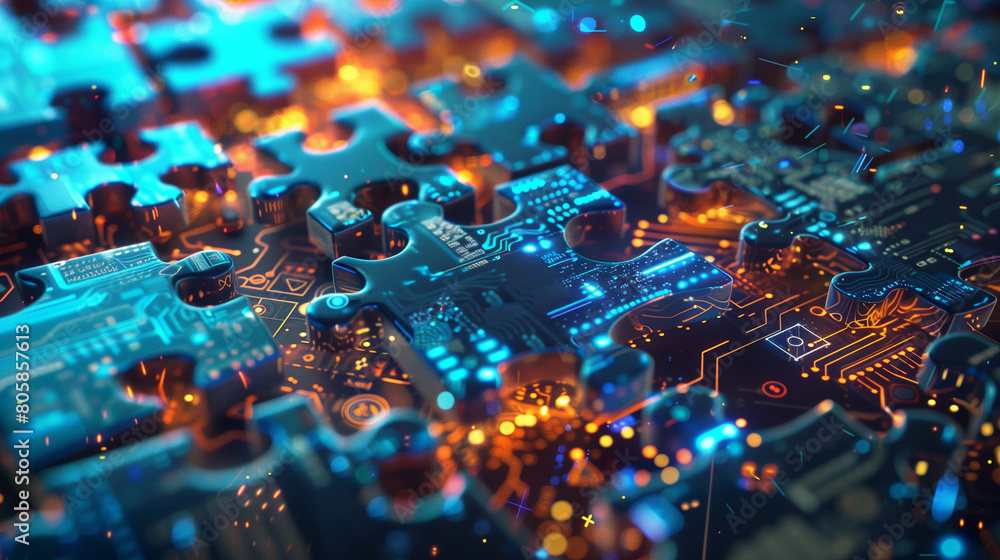 custom made wallpaper toronto digitalDigital Integration is a puzzle piece fitting seamlessly together, representing the harmonious merging of various digital systems.