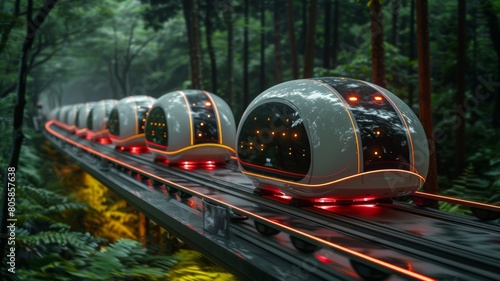Autonomous vehicles on a magnetic levitation highway © จิดาภา มีรีวี