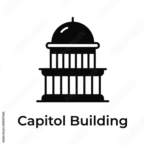 United states capitol building vector design, premium icon