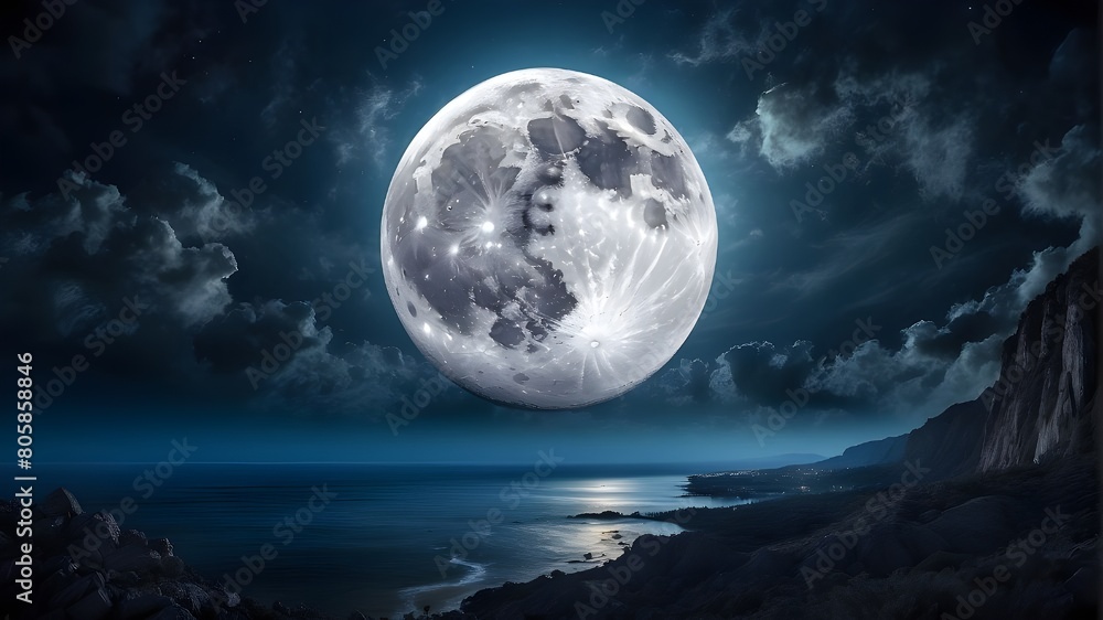 Full Moon in the Night Sky