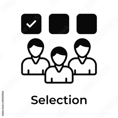Pixel perfect icon of politician selection, voting, democracy, nominee