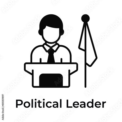 Get this amazing icon of political leader in modern design style