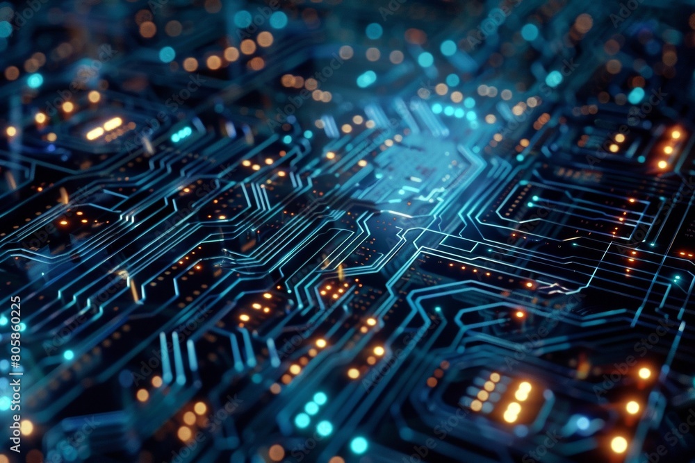 Futuristic Circuit Board Close-up Futuristic Circuit Board Close-up