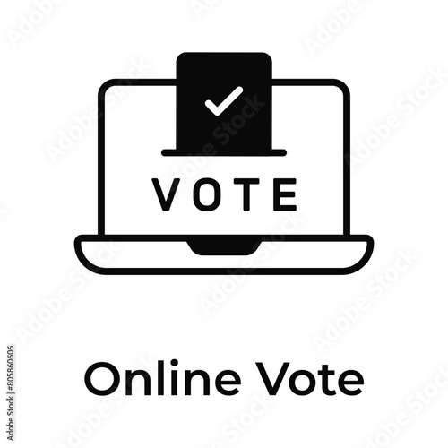 Online voting vector design, isolated on white background