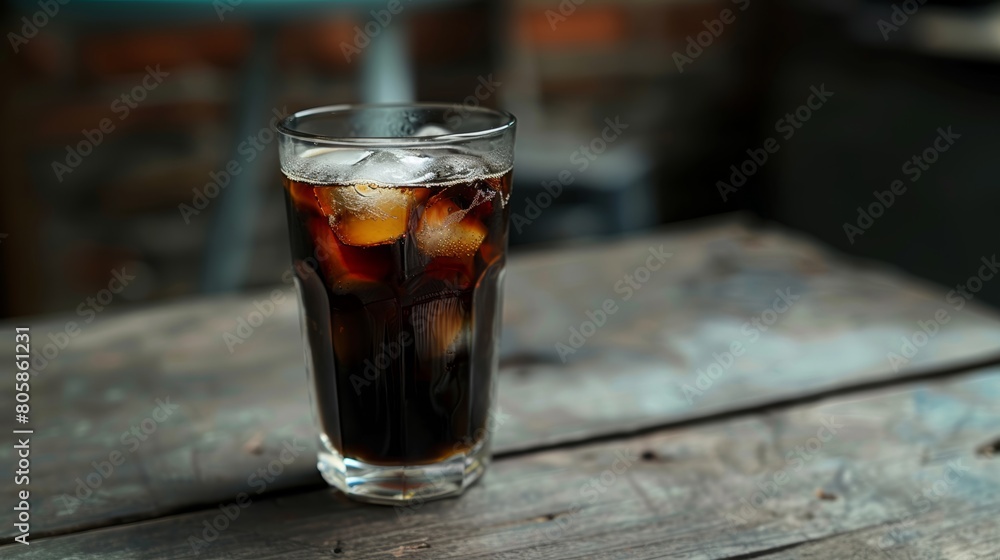 cold black coffee glass with ample copy space cold black coffee glass with ample copy space