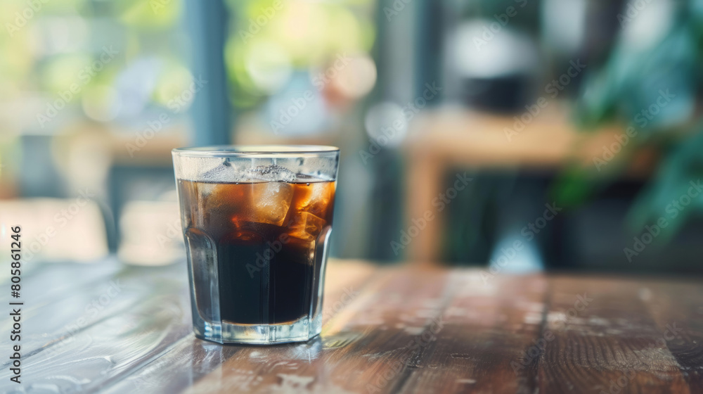 cold black coffee glass with ample copy space cold black coffee glass with ample copy space