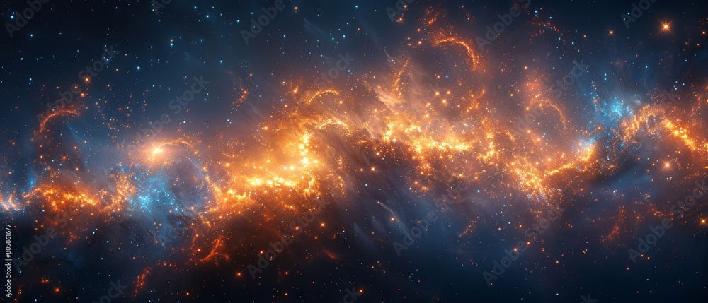 Fototapeta premium High quality black gold galaxy. 