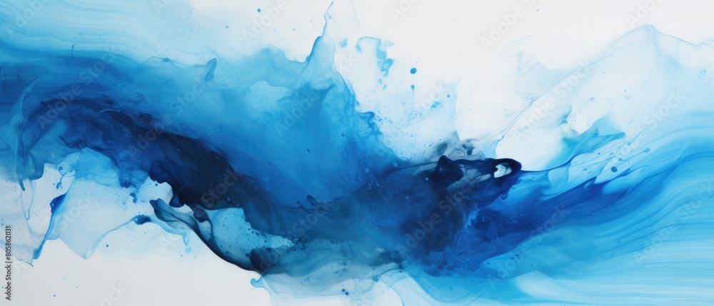 blue with black and white abstract painting