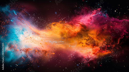 Abstract space background with nebula  stars and galaxies.