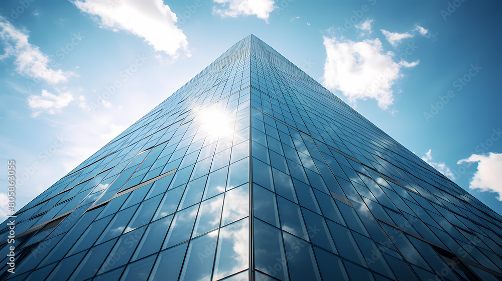Blue sky background with glass building Blue sky background with glass building
