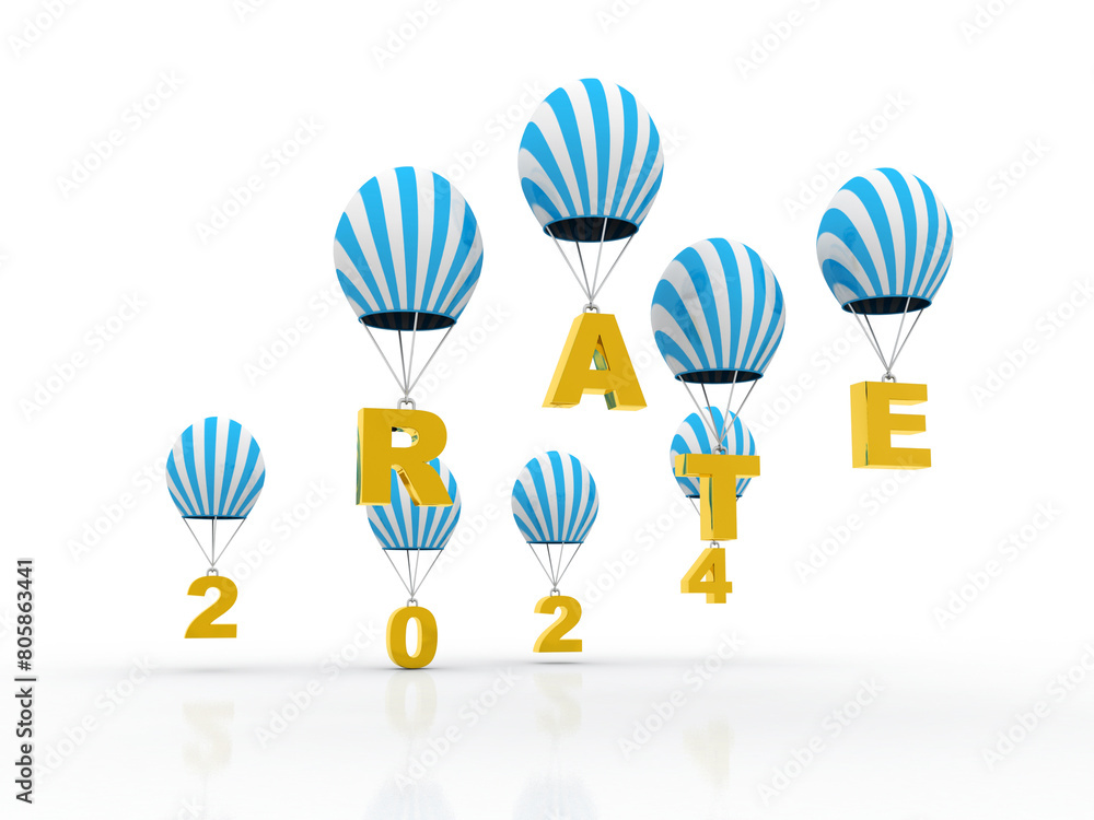 3d illustration 2024 New Year connected parachute
3d illustration 2024 New Year connected parachute