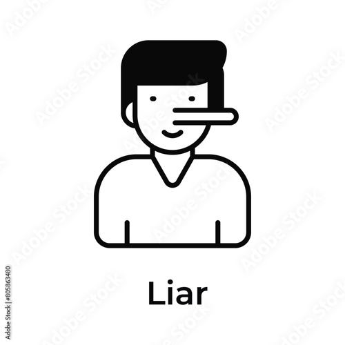 Unique style icon of liar in modern style, premium vector
